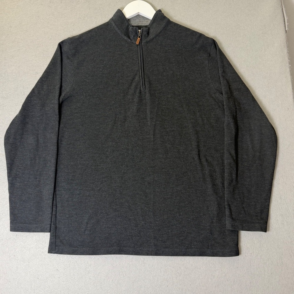 Mizzen+Main KPI Quarter Zip Pullover Men's Large Trim Charcoal Gray Performance